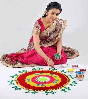 La Jarden Free Flow Marbel White Rangoli A1 Quality 900g, White Kolam Powder, White Rangoli for Wedding Decorations, for Navratr